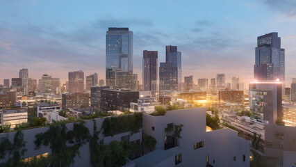 Fototapeta premium city skyline at night