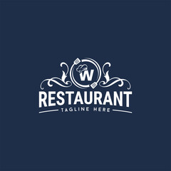 Luxury restaurant logo Letter W