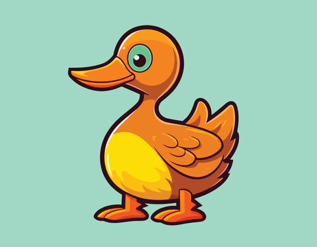 brown duck vector on a isolated background , cartoon design