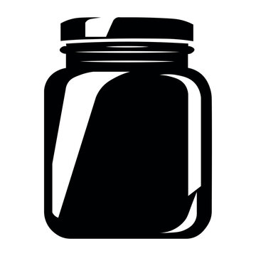 recommend clip art: Jar black vector icon on white background