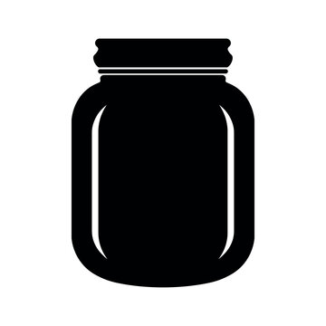 recommend clip art: Jar black vector icon on white background