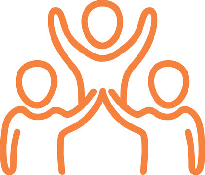 recommend clip art: team engagement conceptual excited ownership involvement hands-in scrum high five, icon outline