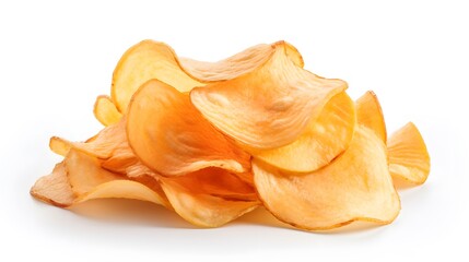 Natural potato chips isolated on transparent or white background 