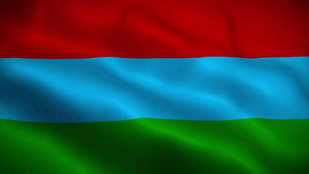 Karelia Republic flag waving animation, perfect loop, official colors, 4K video