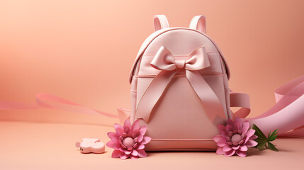 Cool artistic generic leather pink gilrs backpack