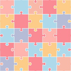 Puzzle seamless pattern. Vector background. Texture for print, textile, fabric.