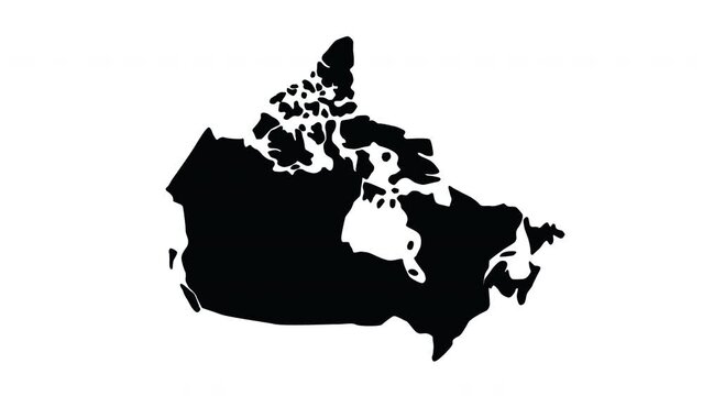 Animation forms a Canadian map icon