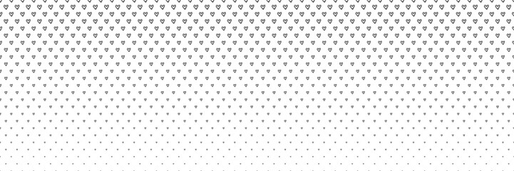 Blended  doodle black heart line on white for pattern and background, Valentine's background, halftone effect.
