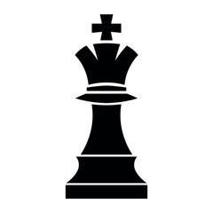 Fototapeta premium Chess king black vector icon on white background