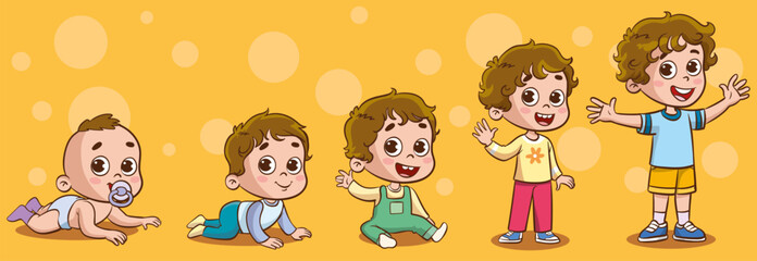 baby to toddler life cycle vector