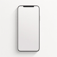 Smartphone-Modell mit leerem weißen Bildschirm, detailliertes Mobiltelefon-Modell, weißes Modell-Smartphone-Vorderansicht, Modell-3D-Mobiltelefon, ui, ux – Lagervektor