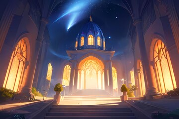 夜の星空モスク夜景