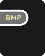 BMP File icon black fill and download symbol