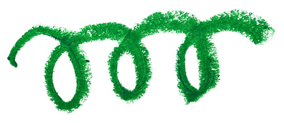 symbol green oil pastel texture on white paper object 