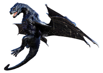 Fototapeta premium 3D Rendering Fairy Tale Dragon on White