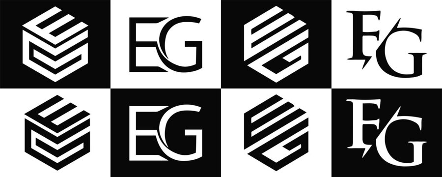 EG logo. E G design. White EG letter. EG, E G letter logo design. Initial letter EG  linked circle uppercase monogram logo. E G letter logo vector design. EG letter logo design five style.