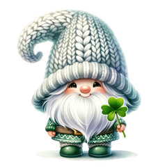 Watercolor St. Patrick's Day , Gnome Clipart, Shamrock, Clover, Green Home Decor, Irish Sublimation