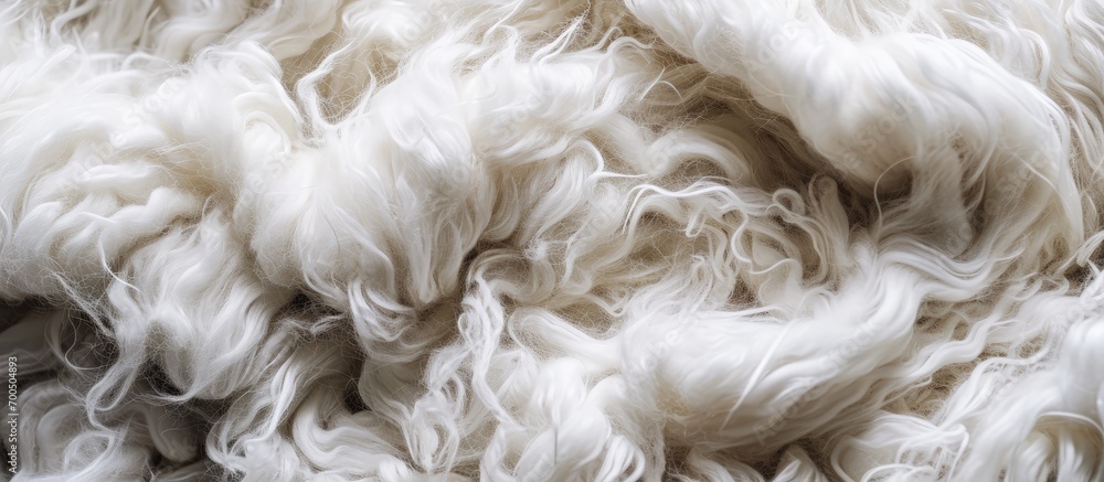 Poster fluffy white wool texture background fluffy abstract backdrop design. creative banner. copyspace ima