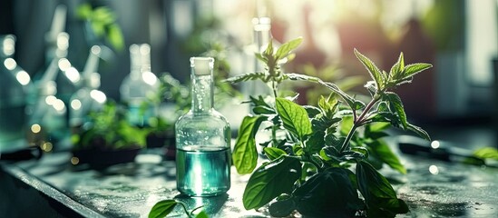 Academic laboratory exploring new methods of plant breeding. Creative Banner. Copyspace image - obrazy, fototapety, plakaty