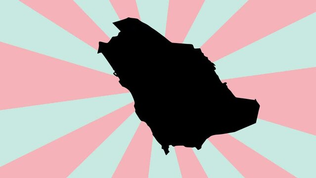 Animated Saudi Arabia map icon with a rotating background