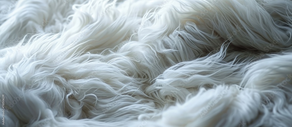 Leinwandbilder fluffy white wool texture background fluffy abstract backdrop design. creative banner. copyspace ima
