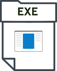 EXE File format minimal icon  with thick outline