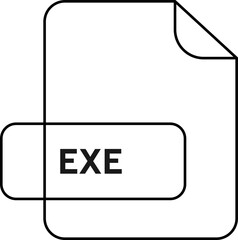 EXE File Extension icon purple and yellow outline color