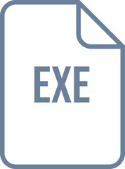 EXE File Icon fill rounded corners bold outline