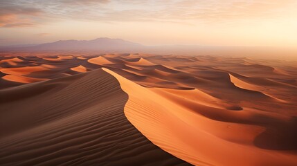 Fototapeta na wymiar Sand dunes in the Sahara desert at sunset, Morocco, Africa