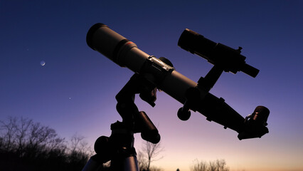 Astronomical telescope for observing stars, planets, Moon, celes