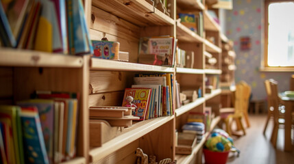 A kindergarten playroom or Montessori school classroom is a place where children can learn and grow...