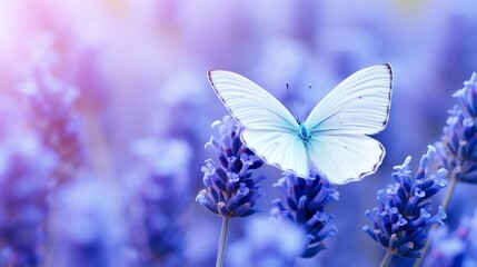 butterfly sitting on spring flower generated by AI tool