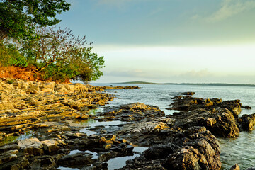 Tramonto con nuvole e luce drammatica,Medolino. Istria. Croazia