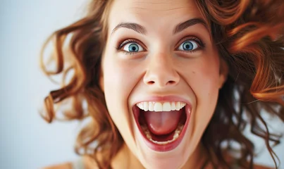 Fotobehang portrait of a woman laughing © beben