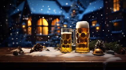 Festive atmosphere with holiday beer
