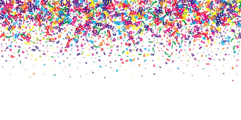 Falling letters of English language. Colorful