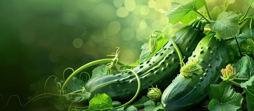 Bitter cucumber organic natural food organic food. Creative Banner. Copyspace image