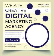 Creative digital marketing agency social post banner and flyer design template