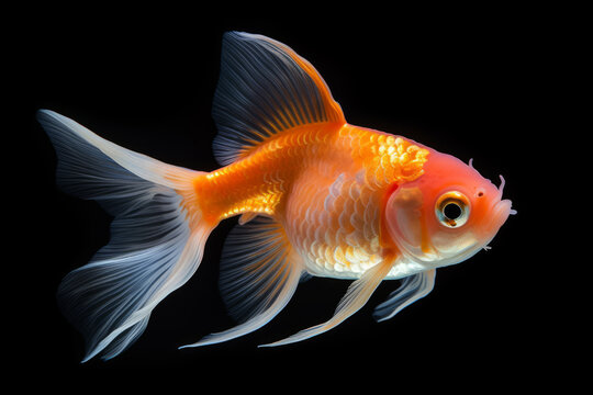 Peque&ntilde;o pez naranja visto de cerca.