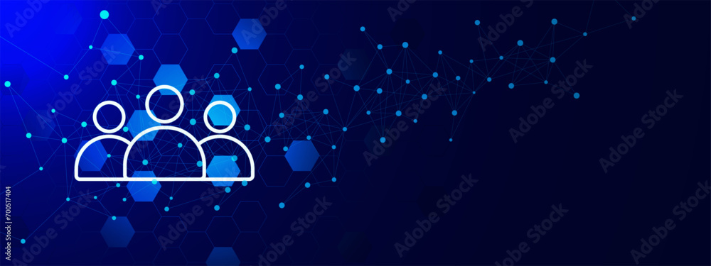 Poster business team and network connection concept. connecting dots and lines. global business, internet c