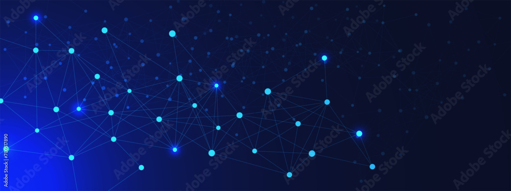 Poster abstract connecting dots and lines. molecular technology with polygonal shapes. network connection a
