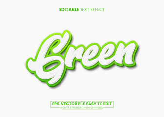 Green 3D editable text effect