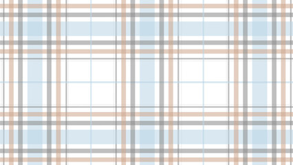 Blue and beige check plaid in the white background