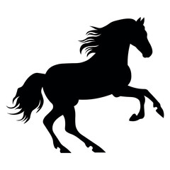 Obraz na płótnie Canvas Horse black vector icon on white background