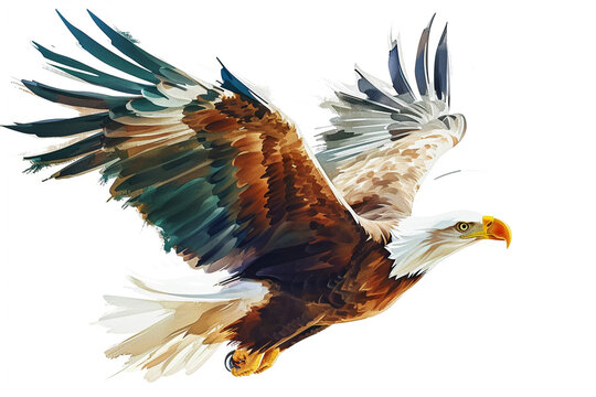 illustration design of a painting style eagle