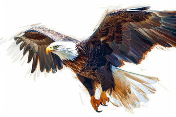 illustration design of a painting style eagle - Powered by Adobe