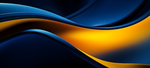 Fototapeta premium Black and Yellow Wavy Background