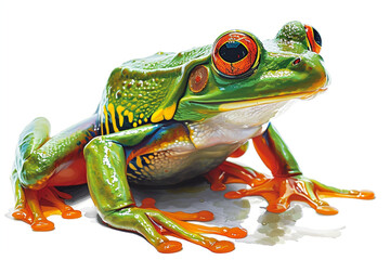 illustration design of a painting style frog - obrazy, fototapety, plakaty