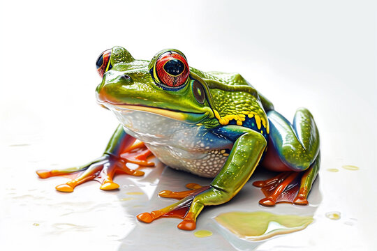 illustration design of a painting style frog