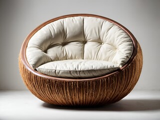 a sofa designed to look like a coconut